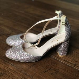 Kate Spade sparkle block heels